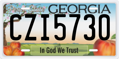 GA license plate CZI5730