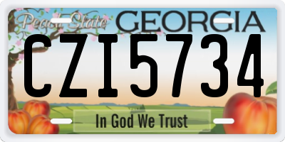 GA license plate CZI5734