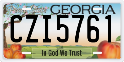 GA license plate CZI5761