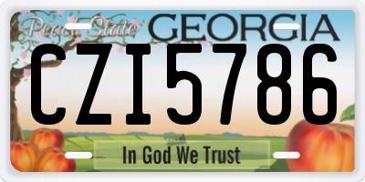 GA license plate CZI5786