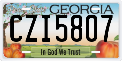 GA license plate CZI5807
