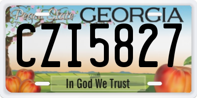 GA license plate CZI5827