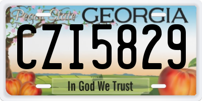 GA license plate CZI5829