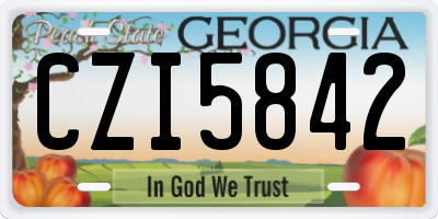 GA license plate CZI5842