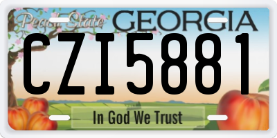 GA license plate CZI5881
