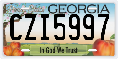 GA license plate CZI5997