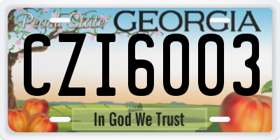 GA license plate CZI6003