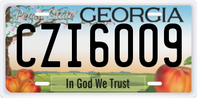 GA license plate CZI6009