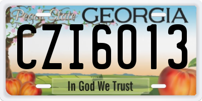 GA license plate CZI6013