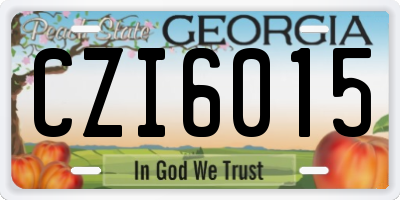 GA license plate CZI6015