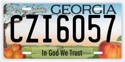 GA license plate CZI6057
