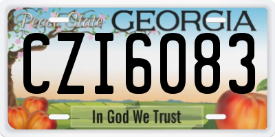 GA license plate CZI6083