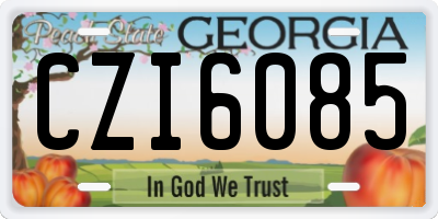 GA license plate CZI6085