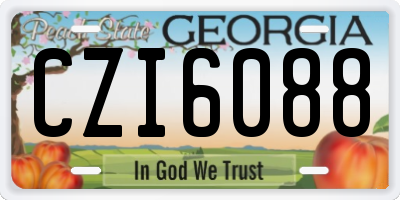 GA license plate CZI6088
