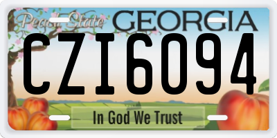 GA license plate CZI6094