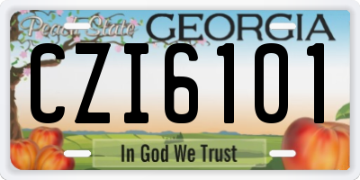 GA license plate CZI6101