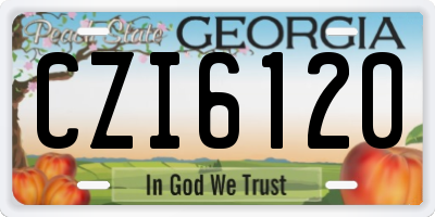 GA license plate CZI6120