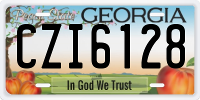 GA license plate CZI6128