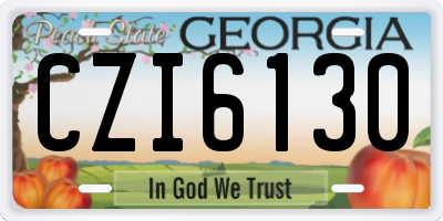 GA license plate CZI6130