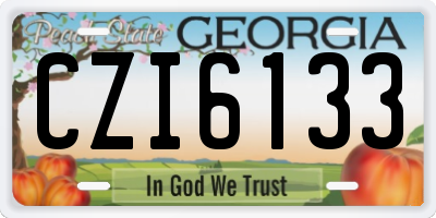 GA license plate CZI6133