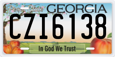 GA license plate CZI6138