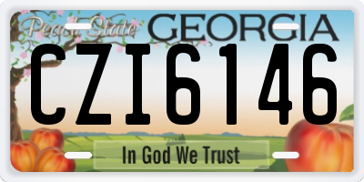 GA license plate CZI6146