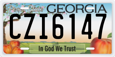 GA license plate CZI6147