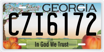 GA license plate CZI6172