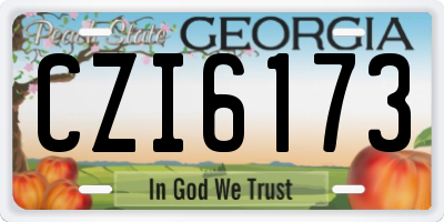 GA license plate CZI6173