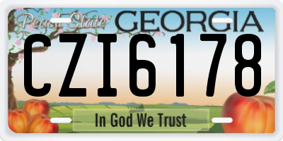 GA license plate CZI6178