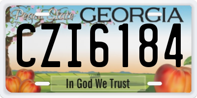GA license plate CZI6184