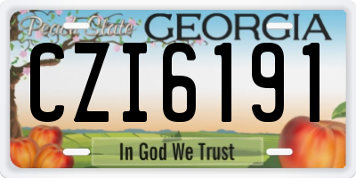 GA license plate CZI6191