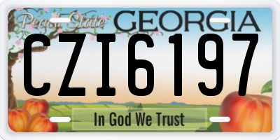 GA license plate CZI6197