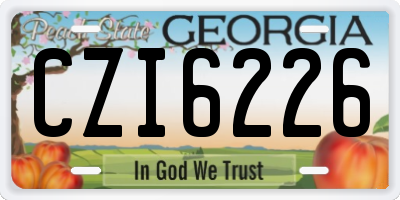 GA license plate CZI6226