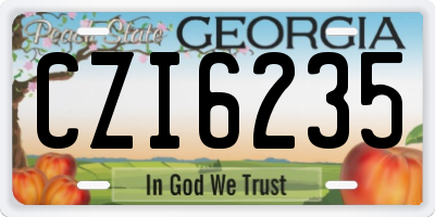GA license plate CZI6235