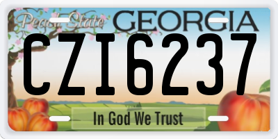 GA license plate CZI6237