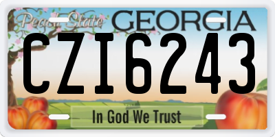 GA license plate CZI6243