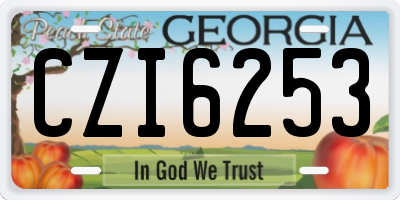 GA license plate CZI6253