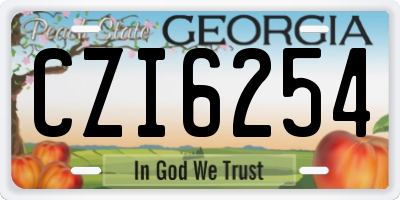 GA license plate CZI6254