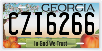 GA license plate CZI6266
