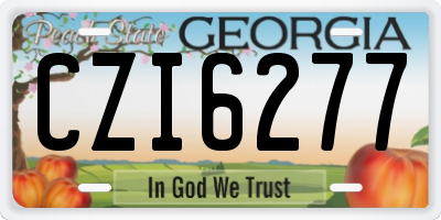 GA license plate CZI6277