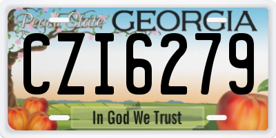 GA license plate CZI6279