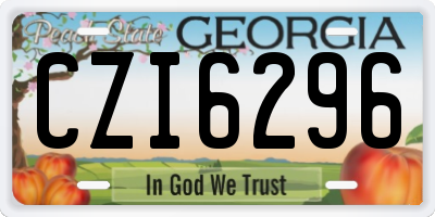 GA license plate CZI6296