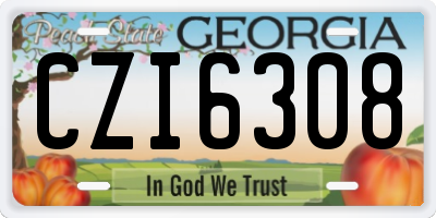 GA license plate CZI6308