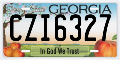 GA license plate CZI6327