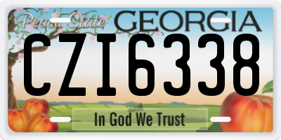 GA license plate CZI6338