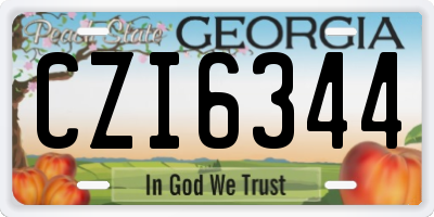 GA license plate CZI6344