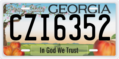 GA license plate CZI6352