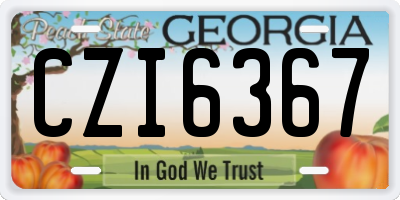 GA license plate CZI6367