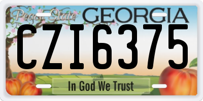 GA license plate CZI6375
